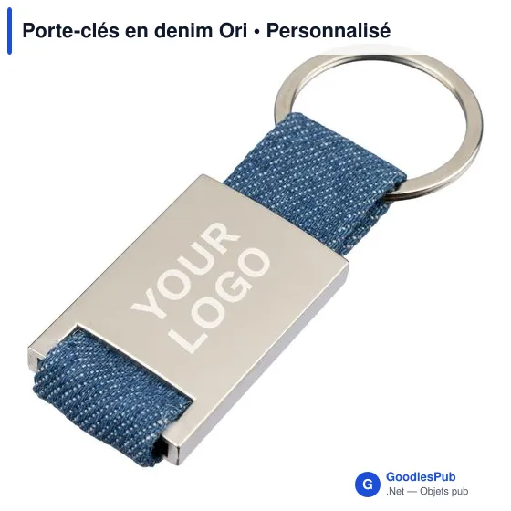 Porte-clés en denim personnalisable avec logo - Ori - Image 3