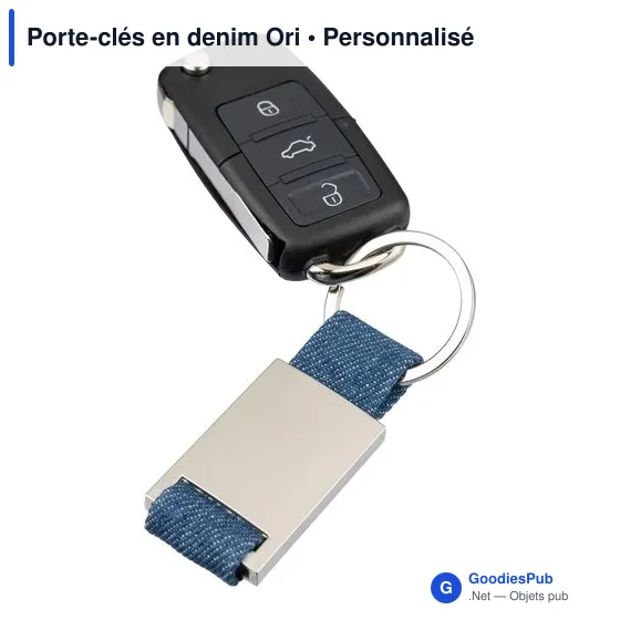 Porte-clés en denim personnalisable avec logo - Ori - Image 4