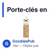 Porte-clés personnalisable en liège et métal avec logo - Elowen - Miniature 2