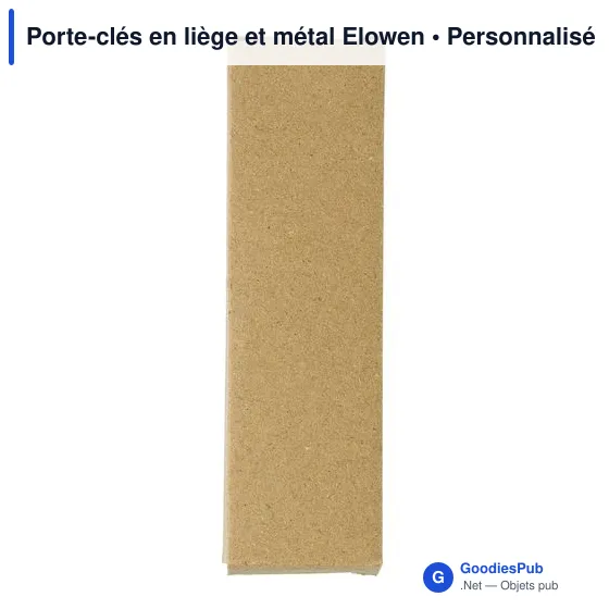 Porte-clés personnalisable en liège et métal avec logo - Elowen - Image 3