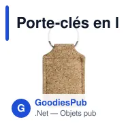 Porte-clés en liège personnalisable avec logo - Madelyn - Miniature 1