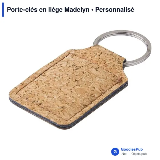Porte-clés en liège personnalisable avec logo - Madelyn - Image 2