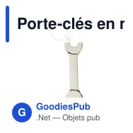Porte-clés en métal personnalisable avec décapsuleur Gideonavec logo - Miniature 1