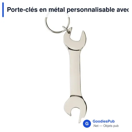 Porte-clés en métal personnalisable avec décapsuleur Gideonavec logo