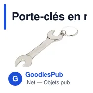 Porte-clés en métal personnalisable avec décapsuleur Gideonavec logo - Miniature 2