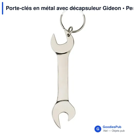 Porte-clés en métal personnalisable avec décapsuleur Gideonavec logo - Image 3