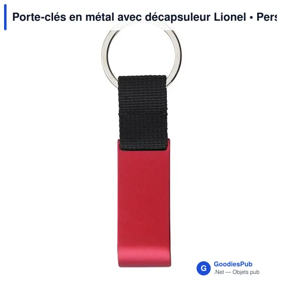 Porte-clés en métal personnalisable avec décapsuleur et logo - Lionel - Image 11