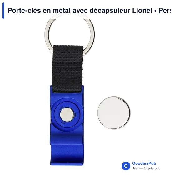 Porte-clés en métal personnalisable avec décapsuleur et logo - Lionel - Image 5