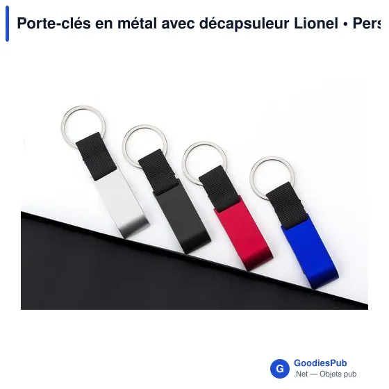 Porte-clés en métal personnalisable avec décapsuleur et logo - Lionel - Image 7