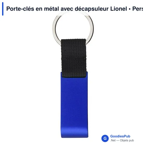 Porte-clés en métal personnalisable avec décapsuleur et logo - Lionel - Image 9
