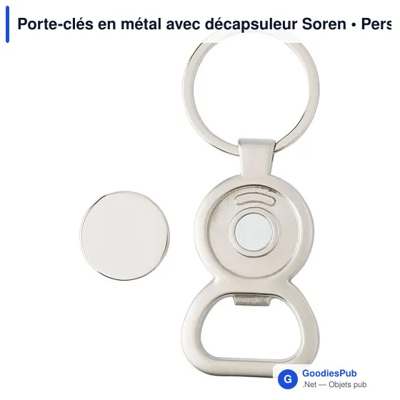 Porte-clés en métal avec décapsuleur Soren - Image 3