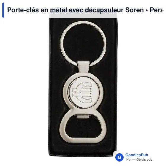 Porte-clés en métal avec décapsuleur Soren - Image 4