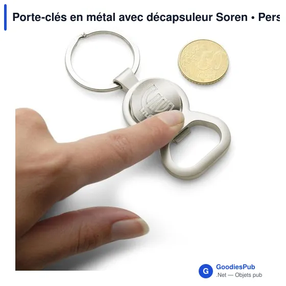 Porte-clés en métal avec décapsuleur Soren - Image 5