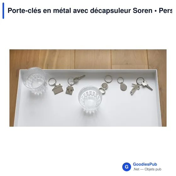 Porte-clés en métal avec décapsuleur Soren - Image 6