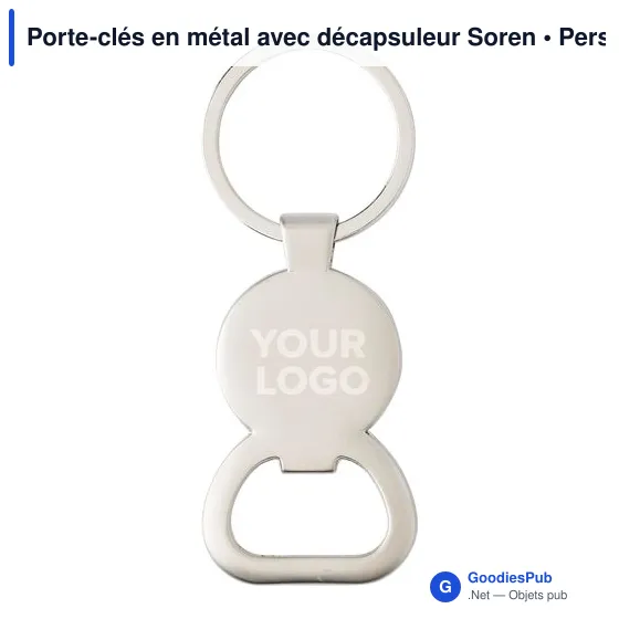 Porte-clés en métal avec décapsuleur Soren - Image 7