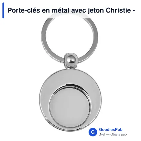 Porte-clés en métal avec jeton Christie