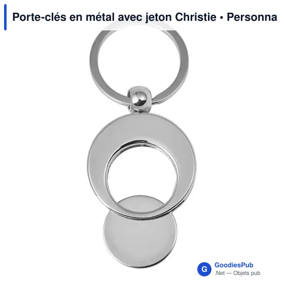 Porte-clés en métal avec jeton Christie - Image 2
