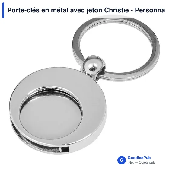 Porte-clés en métal avec jeton Christie - Image 3