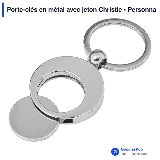 Porte-clés en métal avec jeton Christie - Image 4