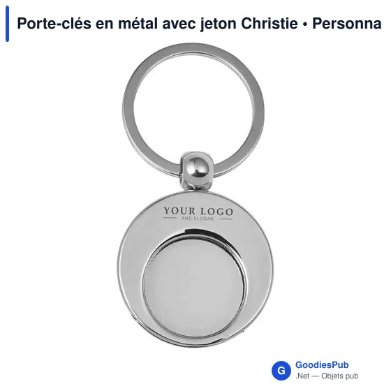 Porte-clés en métal avec jeton Christie - Image 6