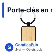 Porte-clés en métal et bambou Brigitte - Miniature 1