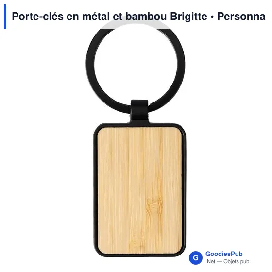 Porte-clés en métal et bambou Brigitte - Image 1
