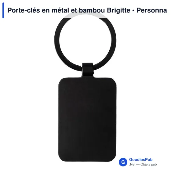 Porte-clés en métal et bambou Brigitte - Image 2