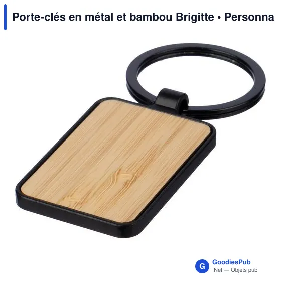 Porte-clés en métal et bambou Brigitte - Image 4