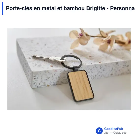 Porte-clés en métal et bambou Brigitte - Image 5