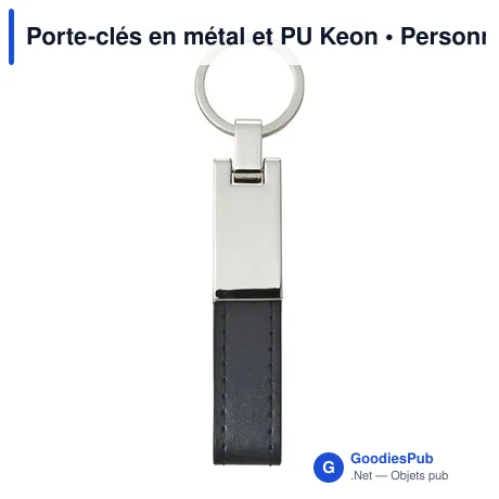 Porte-clés en métal et PU Keon
