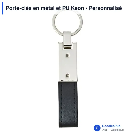 Porte-clés en métal et PU Keon - Image 2
