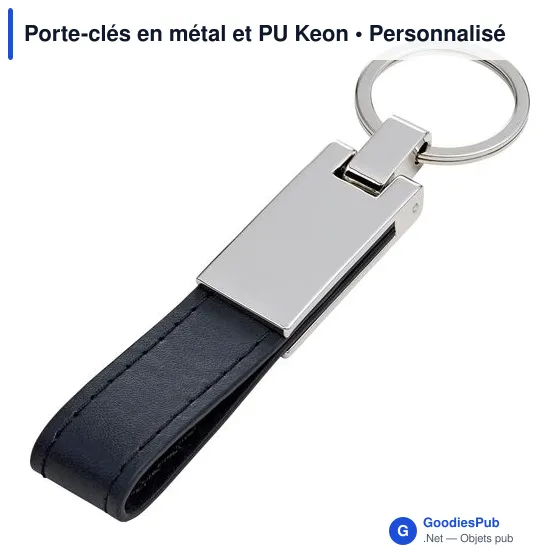 Porte-clés en métal et PU Keon - Image 4