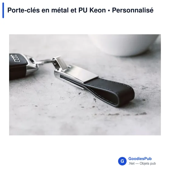 Porte-clés en métal et PU Keon - Image 5