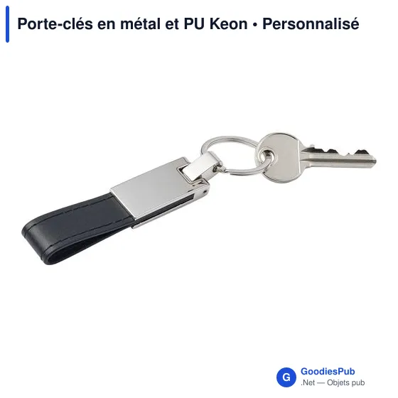 Porte-clés en métal et PU Keon - Image 6