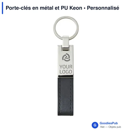 Porte-clés en métal et PU Keon - Image 8