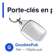 Porte-clés en plastique Leo - Miniature 1