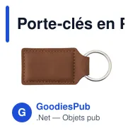 Porte-clés en PU personnalisable avec logo - Vivienne - Miniature 1