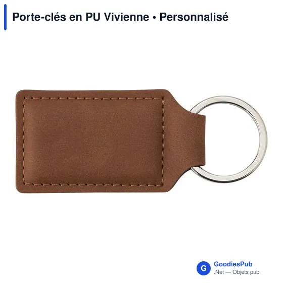 Porte-clés en PU personnalisable avec logo - Vivienne - Image 1