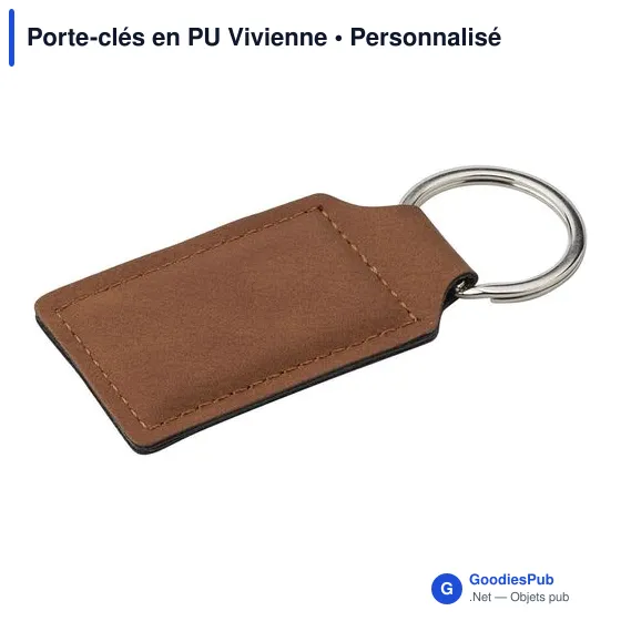 Porte-clés en PU personnalisable avec logo - Vivienne - Image 2
