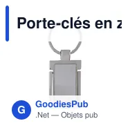 Porte-clés en zinc personnalisable avec logo - Colin - Miniature 1