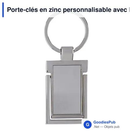 Porte-clés en zinc personnalisable avec logo - Colin