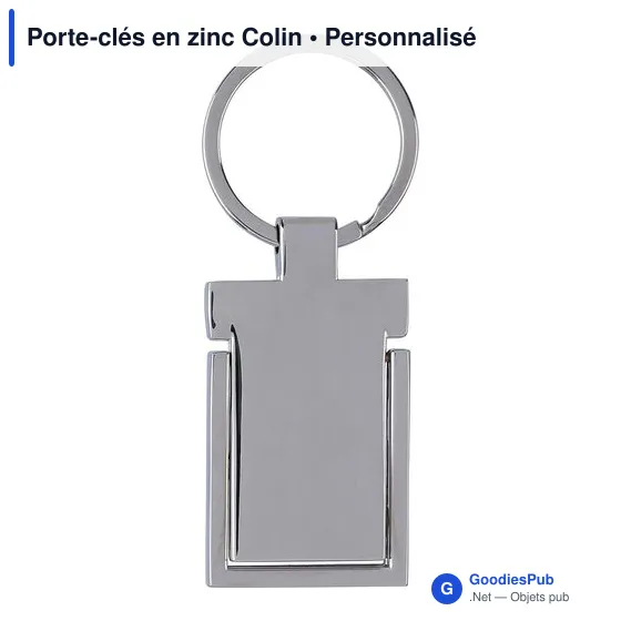 Porte-clés en zinc personnalisable avec logo - Colin - Image 11