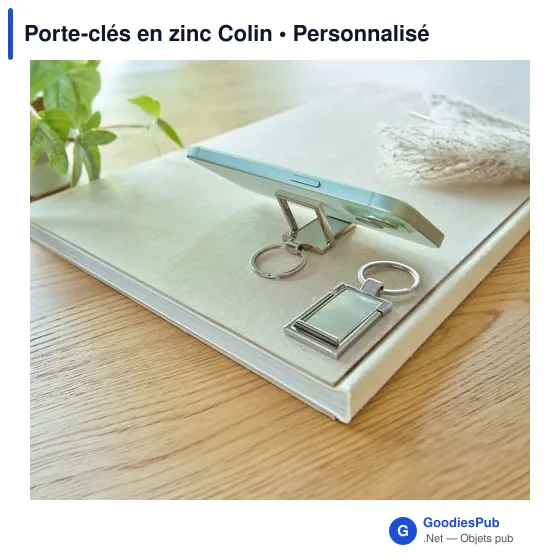 Porte-clés en zinc personnalisable avec logo - Colin - Image 12