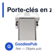 Porte-clés en zinc personnalisable avec logo - Colin - Miniature 4
