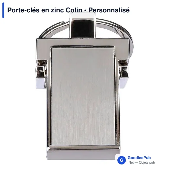 Porte-clés en zinc personnalisable avec logo - Colin - Image 4