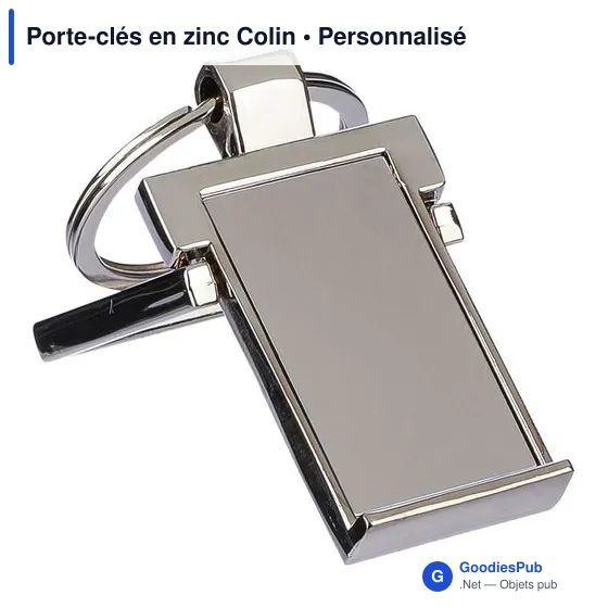 Porte-clés en zinc personnalisable avec logo - Colin - Image 5