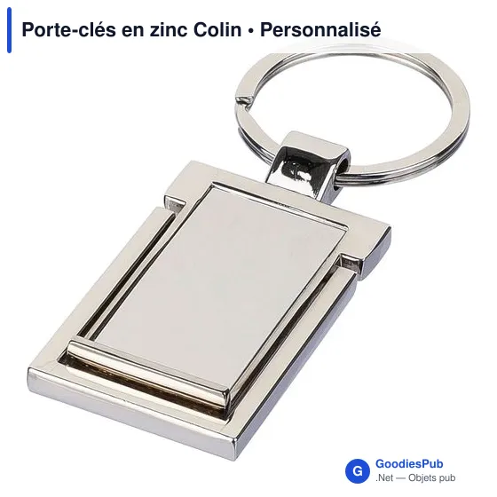 Porte-clés en zinc personnalisable avec logo - Colin - Image 7