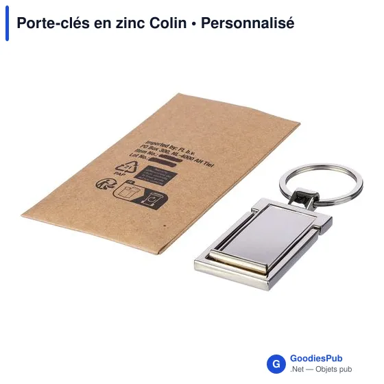 Porte-clés en zinc personnalisable avec logo - Colin - Image 9