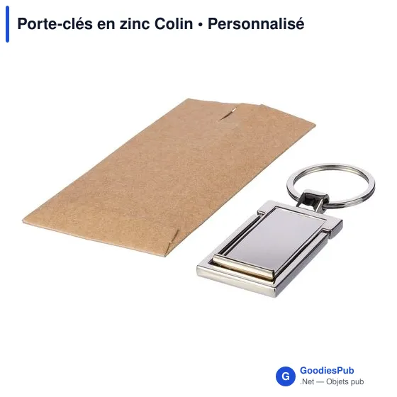 Porte-clés en zinc personnalisable avec logo - Colin - Image 10