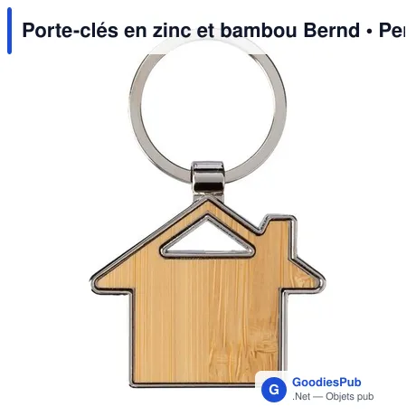 Porte-clés en zinc et bambou Bernd